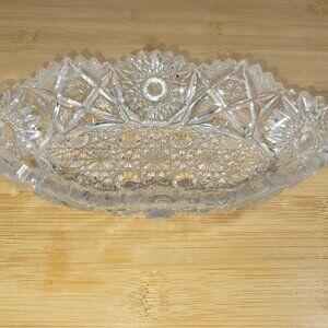 Candy Dish, Vintage Westmoreland Deep Cut Sunburst Arrows Sawtooth Edge